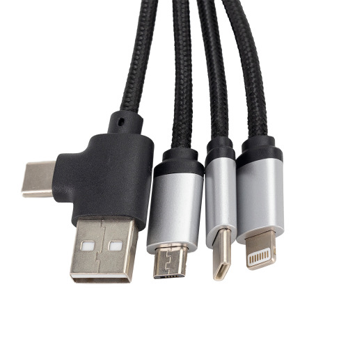 Kabel do ładowania 3w1 z podświetlanym logo Beżowy EG059213 (2)