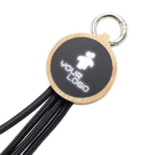Kabel do ładowania 3w1 z podświetlanym logo Beżowy EG059213 (3)