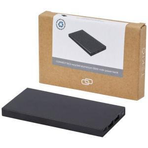 Connect powerbank o pojemności 5000 mAh z aluminium RCS pochodzącego z recyklingu 