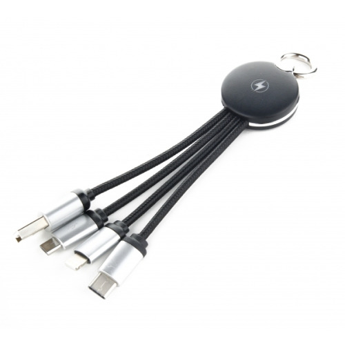 Kabel do ładowania 3w1 z podświetlanym logo Czarny EG041903 (1)