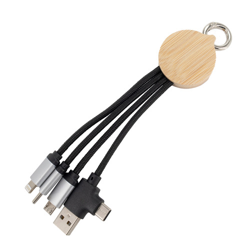 Kabel do ładowania 3w1 z podświetlanym logo Beżowy EG059213 (1)