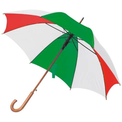 Parasol automatyczny, drewniany NANCY Czerwono-zielony 513159 