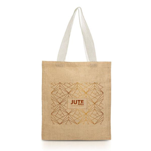 Torba jutowa z bawełnianymi uchwytami / Strapcote Brązowy IP31111837 (4)